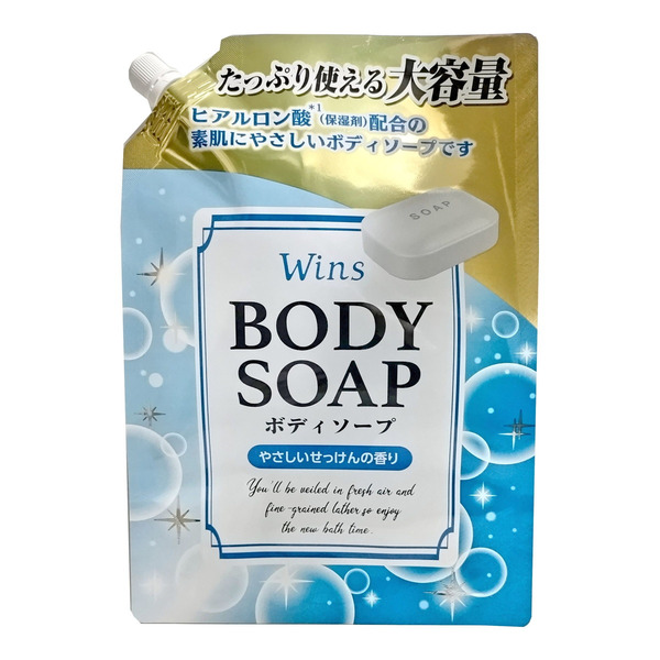 Крем-мыло  для тела с гиалуроновой кислотой и богатым ароматом Wins Body Soap, Nihon, 900 г (мягкая упаковка)