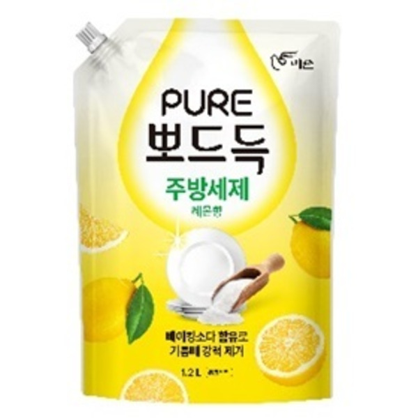 Гель для мытья посуды   Lemon  (подходит для мытья овощей и фруктов) Пьюэ, Pigeon, 1,2 л (мягкая упаковка)