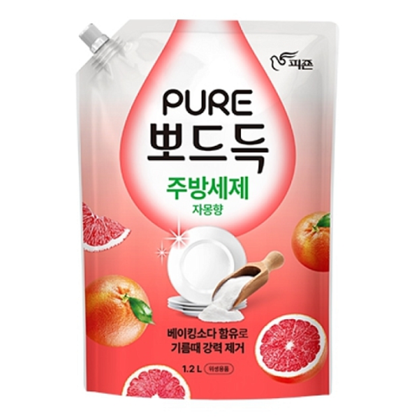 Гель для мытья посуды  Grapefruit   (подходит для мытья овощей и фруктов) Пьюэ, Pigeon, 1,2 л 