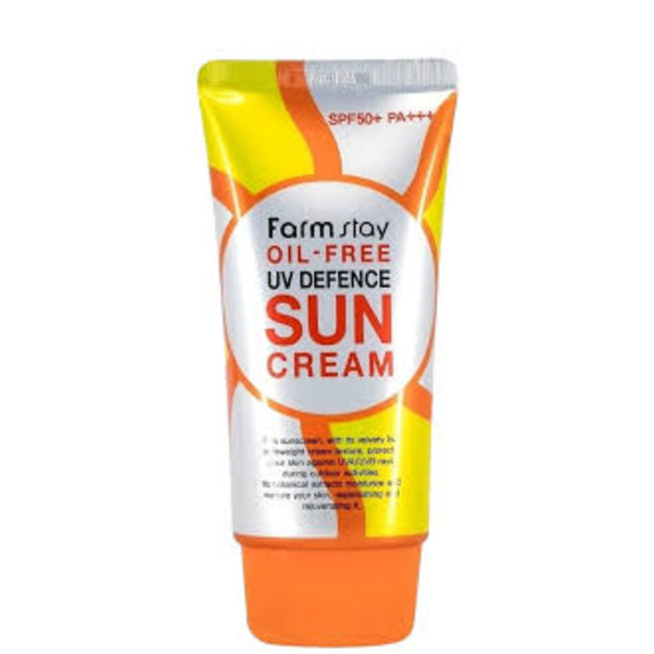 Крем для лица солнцезащитный без содержания масел SPF50+PA+++,70мл, Oil-Free UV Defence Sun Cream, FarmStay, 70 мл
