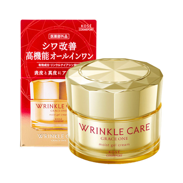 Увлажняющий гелеобразный крем для лица, против морщин, Grace One Wrinkle Care Moist Gel Cream, KOSE, 100 г