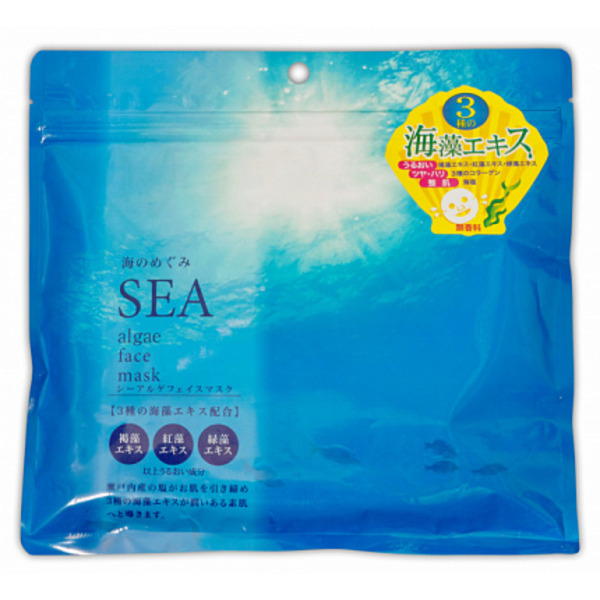Маски для лица с экстрактом морских водорослей и коллагеном, Sea Algae Face Mask, SPC, 30 шт. 