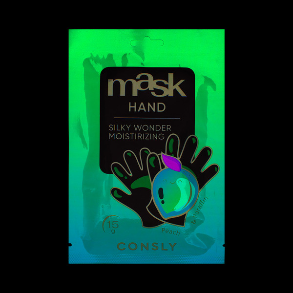 Маска-парафин для рук с экстрактом персика в виде перчаток, Silky Wonder, Consly, 15 г