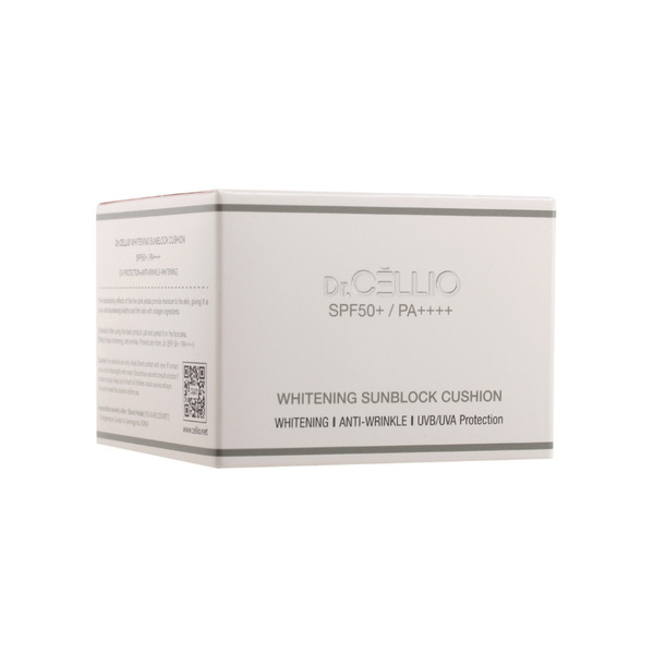 Кушон для лица солнцезащитный осветляющий, WHITENING SUN BLOCK CUSHION 13 LIGHT BEIGE, DR.CELLIO, 14 г