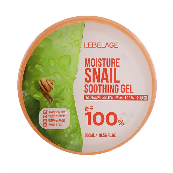 Гель для лица и тела универсальный с муцином улитки, MOISTURE SNAIL  SOOTHING GEL, LEBELAGE, 300 мл