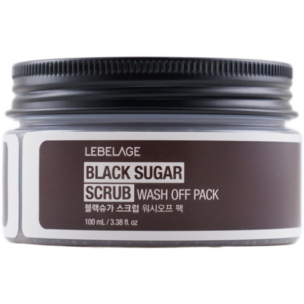 Скраб для лица с черным сахаром, BLACK SUGAR SCRUB WASH OFF PACK, LEBELAGE, 100 мл