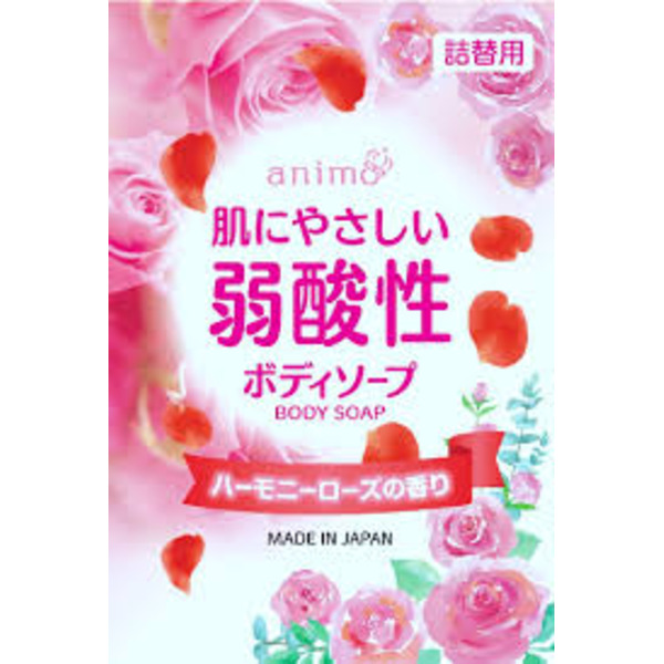 Слабокислотное жидкое мыло для тела (аромат розы) Animo Harmony Rose, Rocket Soap, 340 мл (мягкая упаковка)