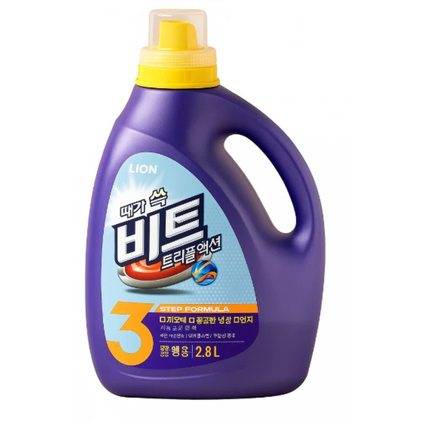 Концентрированное жидкое средство для стирки  (с ферментами, содой и лимонной кислотой), тройного действия Beat Triple Action, Lion, 2,8 л