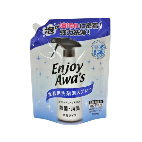 Спрей-пена для мытья посуды, с антибактериальным и дезодорирующим эффектом, Enjoy Awas, Rocket Soap, 720 мл (мягкая упаковка)
