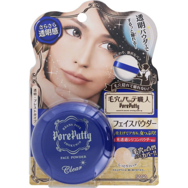 Компактная пудра для лица Pore Putty Face Powder Clear (прозрачная), SANA 11 г