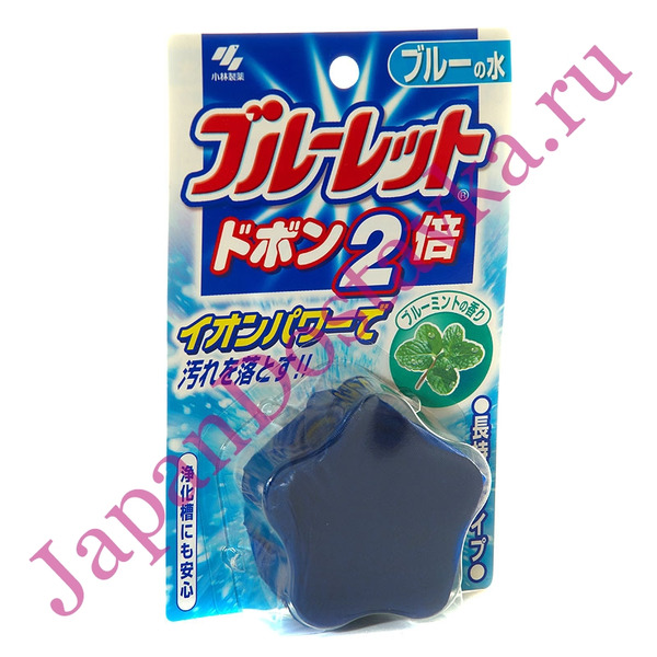 Двойная очищающая и дезодорирующая таблетка для бачка унитаза Bluelet Dobon W (мята), KOBAYASHI 120 г