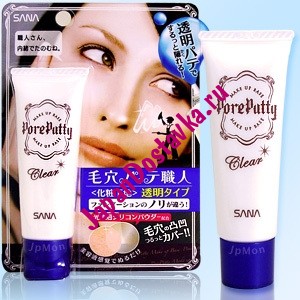 Выравнивающая база под макияж Pore Putty Make Up Base Clear, SANA 25 г