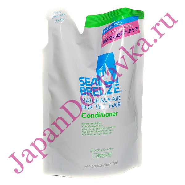 Кондиционер для жирной кожи головы и сухих поврежденных волос Sea Breeze, SHISEIDO 400 мл (запаска)