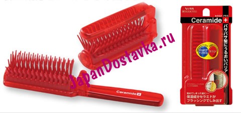 Cкладная массажная щетка Ceramide Brush для увлажнения и смягчения волос с церамидами, VESS