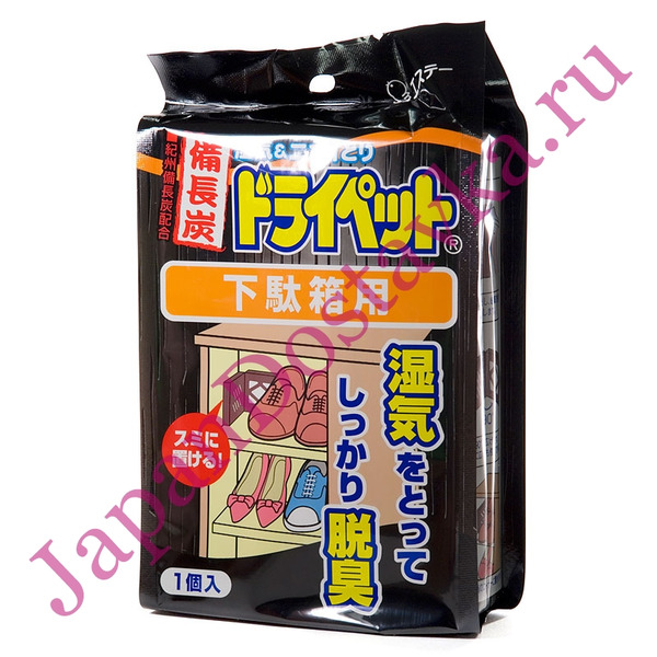 Вкладыш для обувных ящиков для поглощения влаги и неприятных запахов Binchoutan Drypet, ST 54 г + 41 г