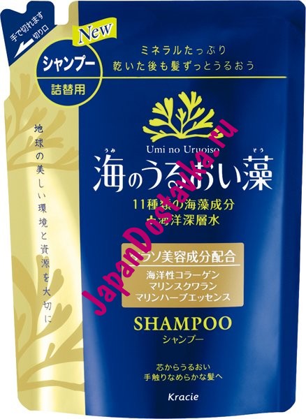 Увлажняющий шампунь Umi No Uruoi Sou, KRACIE 420 мл (сменная упаковка)
