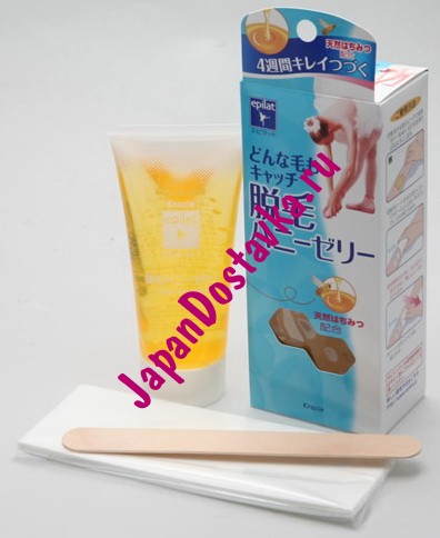 Медовый гель для депиляции Epilat, KRACIE 135 г + 20 п