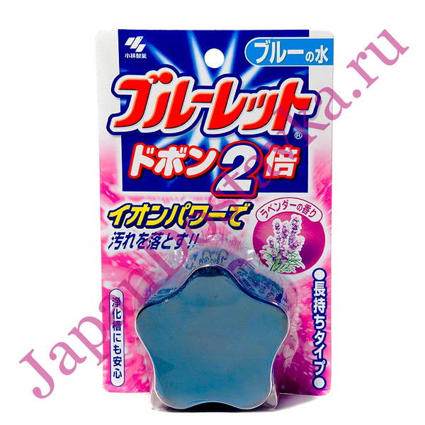 Двойная очищающая и дезодорирующая таблетка для бачка унитаза Bluelet Dobon W (лаванда), Kobayashi 120 г