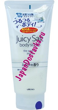 Молочный скраб для тела на основе соли Juicy Salt, UTENA 300 г