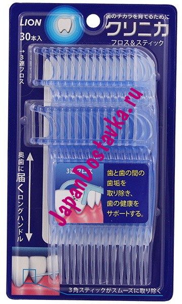 Зубочистки с зубной нитью для чистки межзубного пространства Clinika, LION 30 шт.