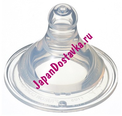 Соска Перистальтик Плюс  для бутылки с широким горлом, р-р отверстия M (3+ мес.), PIGEON 2 шт.