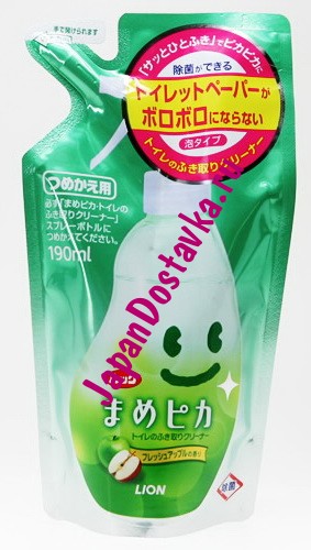 Чистящее средство для туалета Look Mame Pika (с ароматом яблока), LION 190 мл (сменная упаковка)