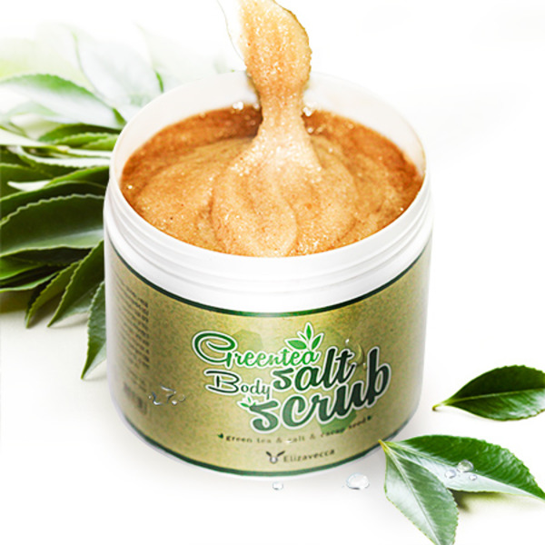 Скраб для тела с экстрактом зеленого чая Greentea salt Body scrub, ELIZAVECCA  600 мл