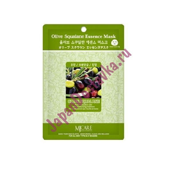Маска тканевая с экстрактом оливы Olive Squalane Essence Mask, MIJIN 23 мл