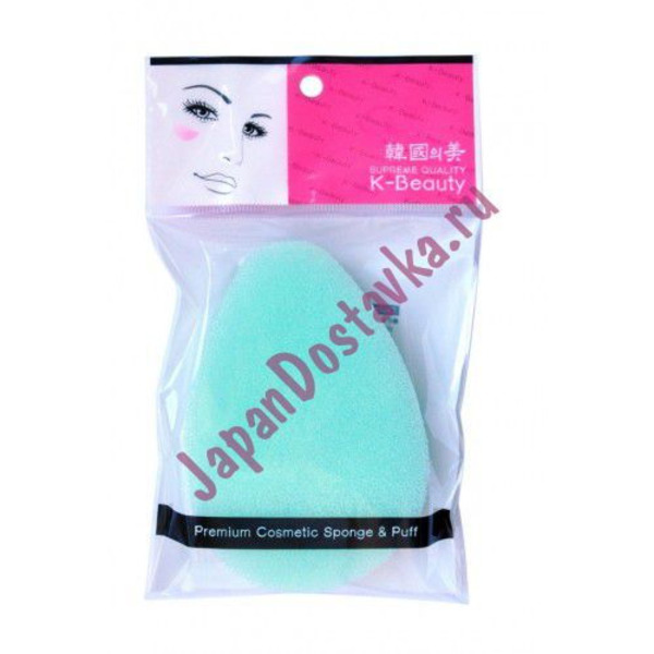 Спонж-губка косметический двухслойный Капля для очищения кожи лица K-Beauty, EQ MAXON 1 шт.  (индивидуальная упаковка)