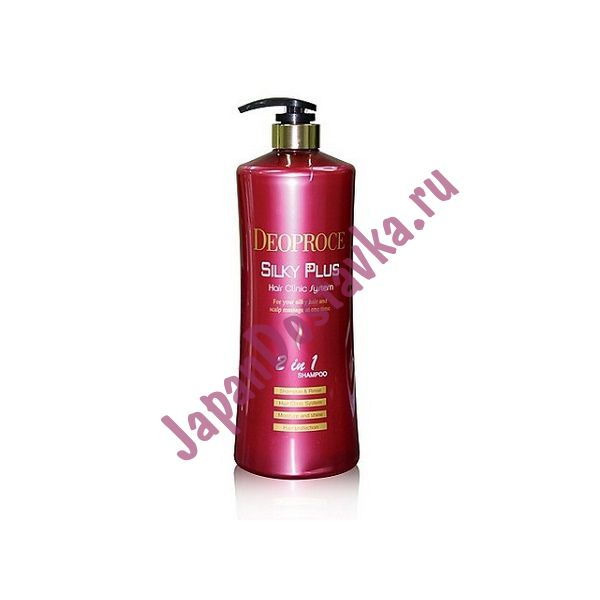 Шампунь-бальзам 2 в 1 для окрашенных волос Silky Plus Hair Clinic System 2 in 1 Shampoo & Rinse, DEOPROCE   1500 мл