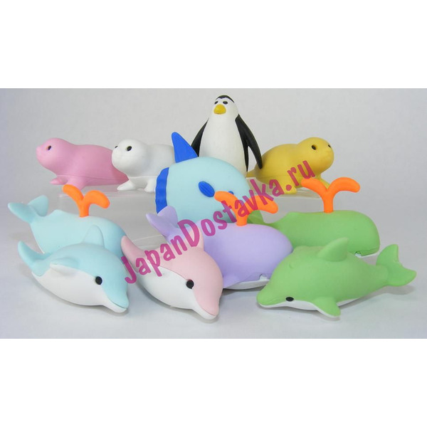 Сувенирный набор 3D-ластиков Морские животные, IWAKO (7 шт.)