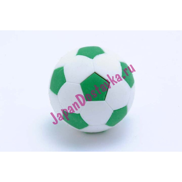 Фигурный 3D ластик Футбольный мяч, IWAKO (синий, красный, черный или зеленый) 1 шт.