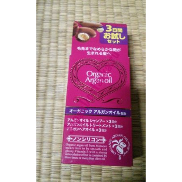 Набор сашетов Organic Argan oil, KUROBARA: шампунь (3 шт. 10 мл) + кондиционер  (3 шт. 10 мл) + аргановое масло для волос (3 шт. 10 мл)