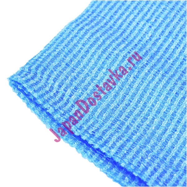 Японская массажная мочалка объемная жесткая удлиненная Awatappuri, AISEN 30x110 (синяя)