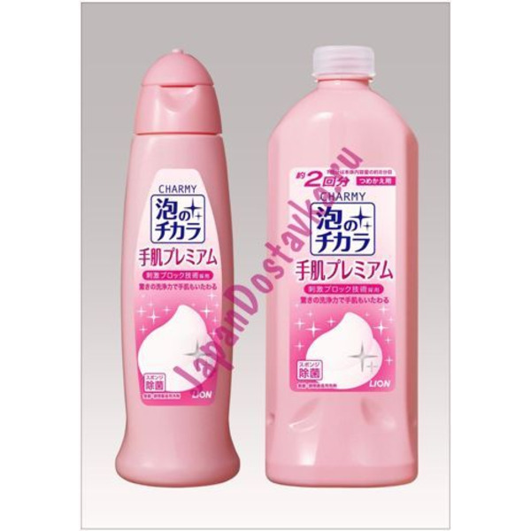 Пенящееся антибактериальное средство для мытья посуды Charmy Hand Skin Premium с ароматом роз, LION 240 мл