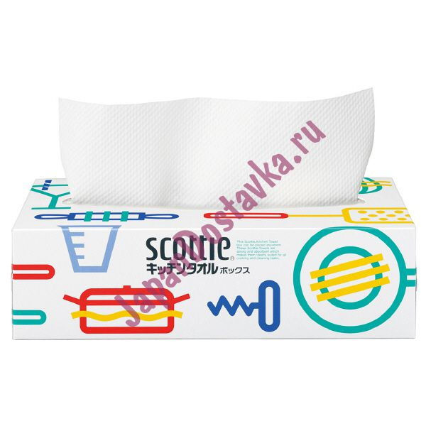 Двухслойные бумажные кухонные полотенца в коробке Scottie, Crecia (3 х 75 шт)