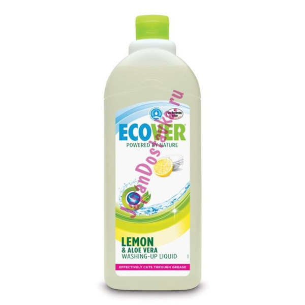 Эко-жидкость для мытья посуды с  лимоном и алоэ-вера, ECOVER 500 мл