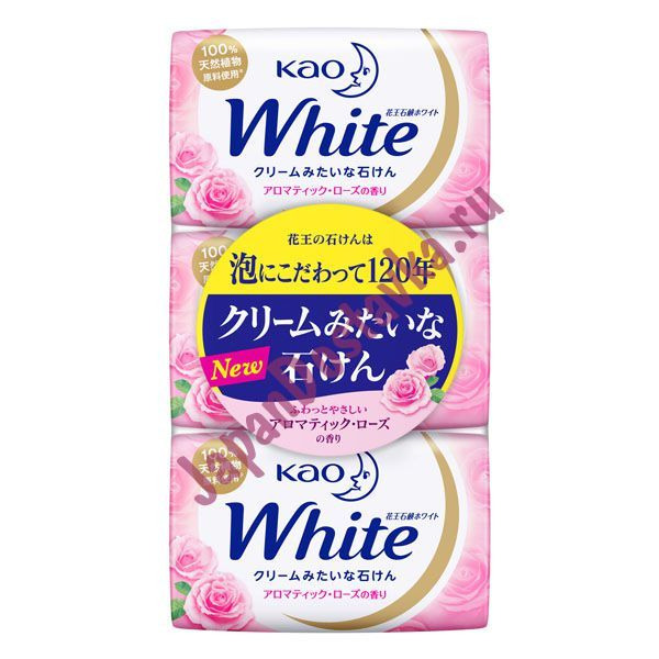 Увлажняющее крем-мыло White для тела (с ароматом розы), KAO 3 шт. х 85 г