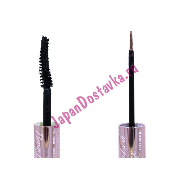 Черная тушь для ресниц Brow Lash Ex Mascara (объем и подкручивание) и золотисто-коричневая подводка Eyeliner Makemania, B&C Labs  8 г/5 г