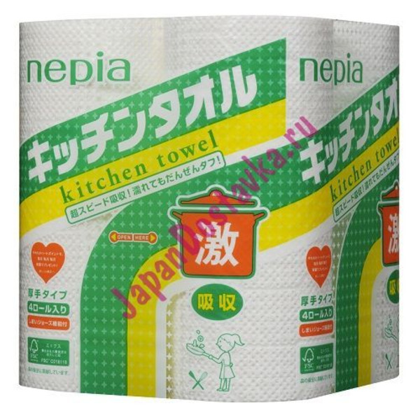 Кухонные бумажные полотенца, NEPIA  4 рулона по 50 листов
