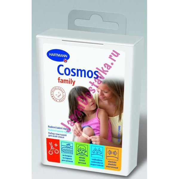 Набор пластырей для всей семьи  с ножницами Cosmos Family  HARTMANN 10 шт.