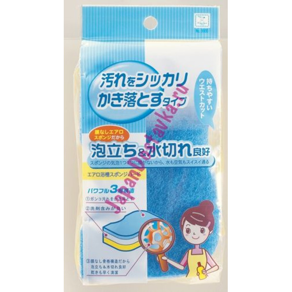 Воздушная жесткая губка для ванной Aero sponge 17,5 x 10,5 см, Kokubo   