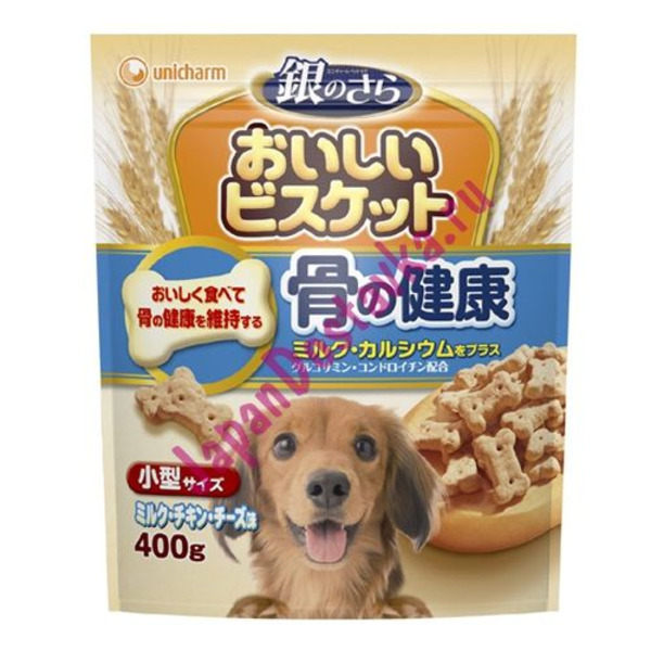 Печенье для маленьких собак Delicious Biscuits с кальцием и молоком, UNICHARM 400 г