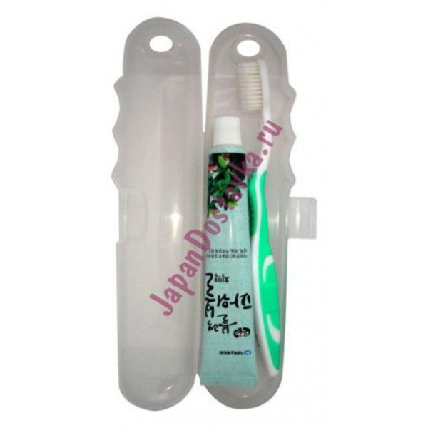 Дорожный набор: зубная щетка средней жесткости + зубная паста с углем, EQ MAXON  50 г