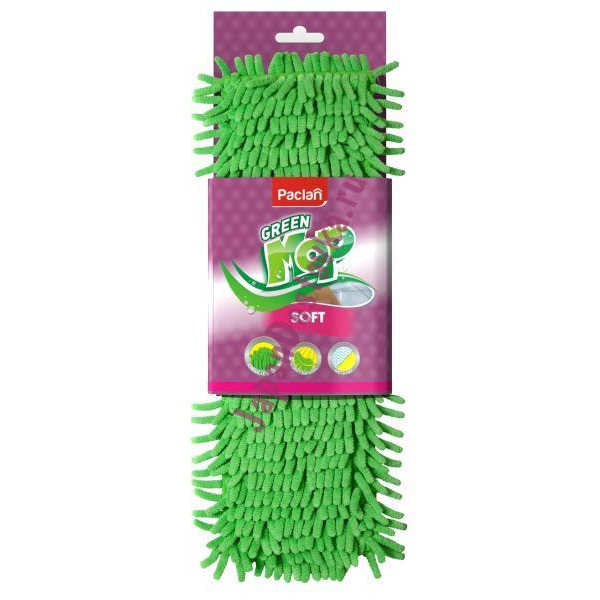 Сменная плоская насадка шенилл для швабры Green Mop Soft, PACLAN 1 шт 