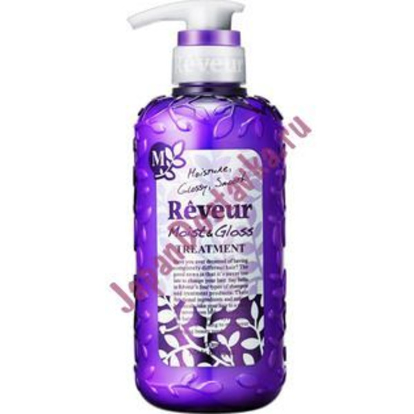 Безсиликоновый кондиционер для волос Reveur Moist & Gloss Увлажнение и Блеск (цветочный аромат), JAPAN GATEWAY  500 мл