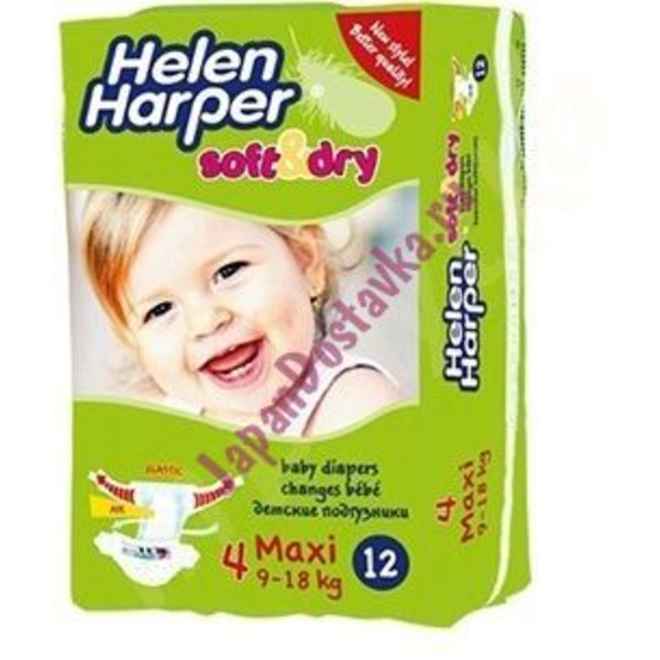 Детские подгузники Soft Dry (Maxi 9-18 кг), HELEN HARPER 12 шт.