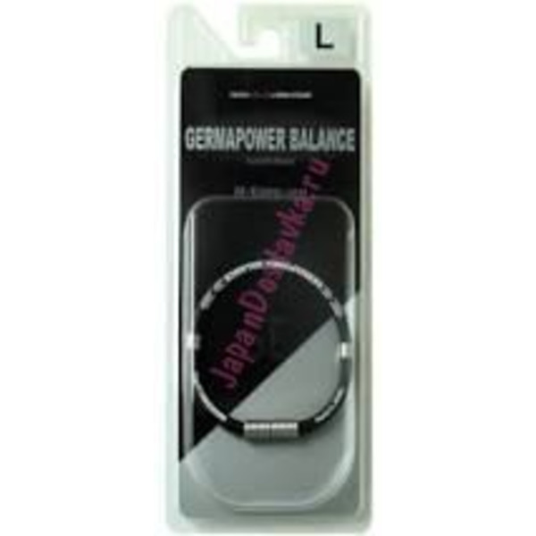 Германиевый браслет, КAEP JAPAN (с антистатическим эффектом, размер L - 19, 7 см, черный)