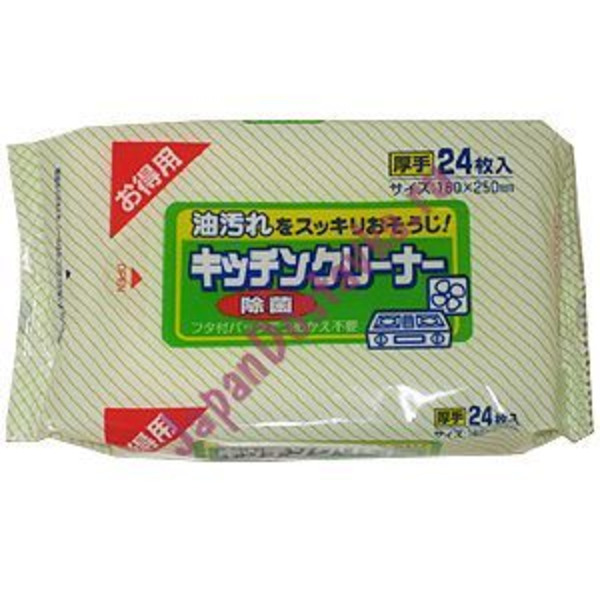 Влажные салфетки для удаления жировых загрязнений на кухне Kitchen cleaner, SHOWA SIKO 24 шт.
