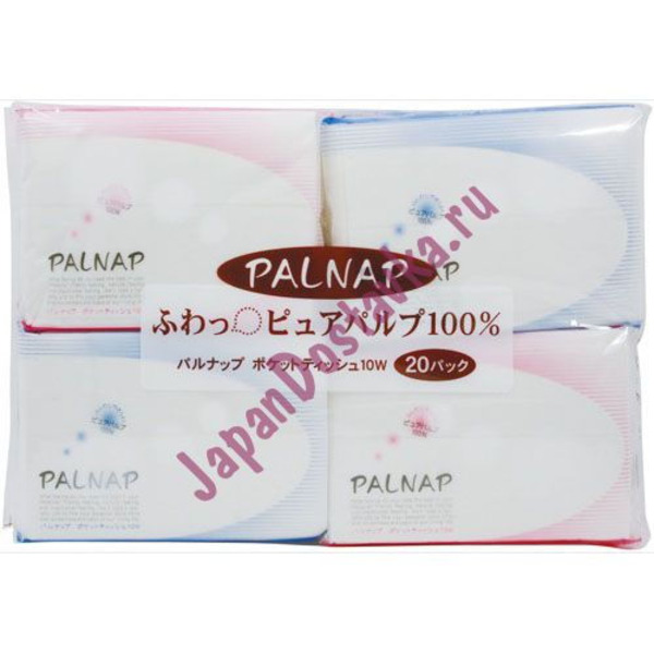Японские двухслойные бумажные платочки Palnap,  IDESHIGYO 20 уп. по 10 шт.